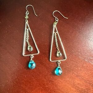 Silver and Blue Dangle Earrings